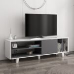 Έπιπλο τηλεόρασης Rosmar ανθρακί λευκό 160x35x48 6cm ed5117