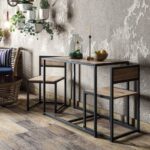 Σετ τραπεζαρία με καρέκλες Atlantis μέταλλο μελαμίνη 105x55x78cm ed511 - Image 4