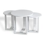 Σετ 3 τεμαχίων βοηθητικά τραπεζάκια Mira άσπρη μελαμίνη 52x47cm ed5120 - Image 5