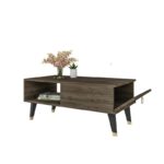 Τραπεζάκι σαλονιού Mali καρυδί χρώμα μελαμίνη 90x42 4x45cm ed5123 - Image 3