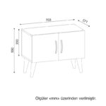 Κομοδίνο Bellini λευκό καρυδί 70 3x37 1x55cm ed5133 - Image 2