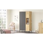 Ντουλάπα Air δρυς ανθρακί μελαμίνη 105x50x190 4εκ ed5135 - Image 4