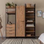 Ντουλάπα Dynamic μελαμίνη μέταλλο atlantic pine 64x52x225cm ed5140