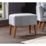 Σκαμπό Zeni γκρι ξύλινα πόδια 46x45x50εκ ed5145