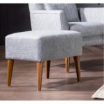 Σκαμπό Zeni γκρι ξύλινα πόδια 46x45x50εκ ed5145 - Image 2