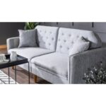 Καναπές κρεβάτι τριθέσιος Aqua γκρι 202x83x82cm ed5147 - Image 5