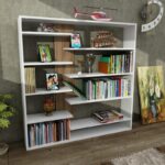 Βιβλιοθήκη Handy άσπρο καρυδί μελαμίνη 125x22x126εκ ed5152