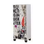 STELLA ΠΑΠΟΥΤΣΟΘΗΚΗ ΛΕΥΚΟ ΜΑΥΡΟ ΜΕΛΑΜΙΝΗ 50x38xH127cm ed5156 - Image 5