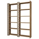 Βιβλιοθήκη City 2 καρυδί κρεμ 124 6x24 2x170cm ed5168 - Image 3