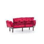 Anitta τριθέσιος καναπές κρεβάτι ύφασμα Maroon 227x49x75cm ed5180 - Image 5