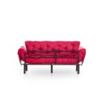 Anitta τριθέσιος καναπές κρεβάτι ύφασμα Maroon 227x49x75cm ed5180 - Image 4