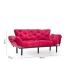 Anitta τριθέσιος καναπές κρεβάτι ύφασμα Maroon 227x49x75cm ed5180 - Image 3
