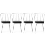 Καρέκλα Star άσπρο χρώμα μέταλλο 43x42x82cm set 4τεμ ed5182