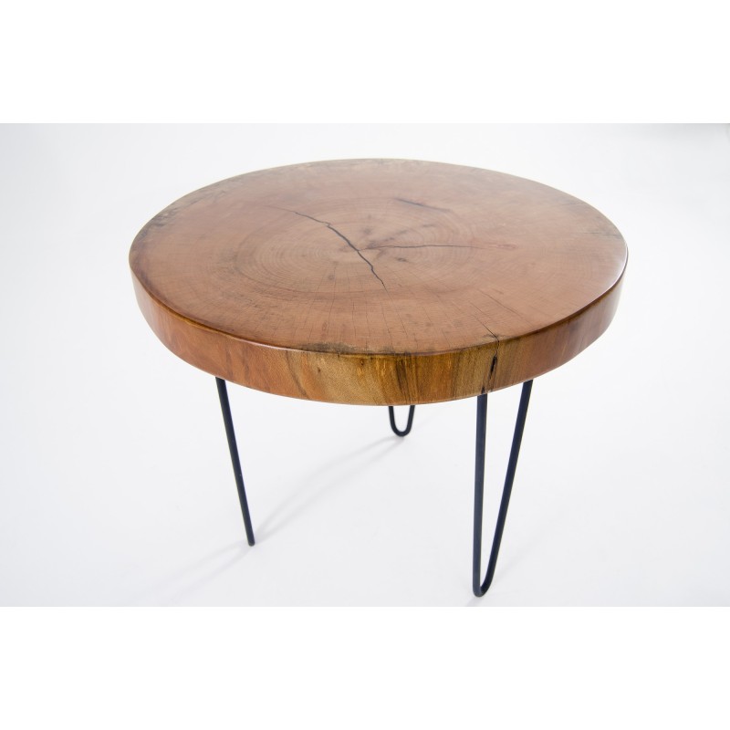 5206_0-800x800 Τραπέζι σαλονιού Soloma καρυδί ξύλο μεταλλικά πόδια 75x60εκ ed5206 - Image 1