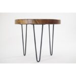 Τραπέζι σαλονιού Soloma καρυδί ξύλο μεταλλικά πόδια 75x60εκ ed5206 - Image 4