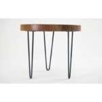 Τραπέζι σαλονιού Soloma καρυδί ξύλο μεταλλικά πόδια 75x60εκ ed5206 - Image 3