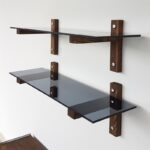 Ραφιέρα Don καρυδί πεύκο ξύλο επιφάνεια γυάλι 85x25x25εκ ed5208 - Image 4