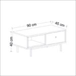 Τραπεζάκι σαλονιού Bigio ανθρακί μελαμίνη 90x40x45cm ed5219 - Image 2