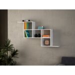 Ράφι τοίχου Zeta άσπρη μελαμίνη 147 2x22x82 2cm ed5235