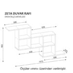 Ράφι τοίχου Zeta άσπρη μελαμίνη 147 2x22x82 2cm ed5235 - Image 3