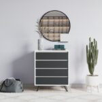 Συρταριέρα Suvera άσπρη ανθρακί μελαμίνη 70x40x86cm ed5237