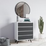 Συρταριέρα Suvera άσπρη ανθρακί μελαμίνη 70x40x86cm ed5237 - Image 4