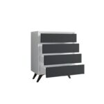 Συρταριέρα Suvera άσπρη ανθρακί μελαμίνη 70x40x86cm ed5237 - Image 2