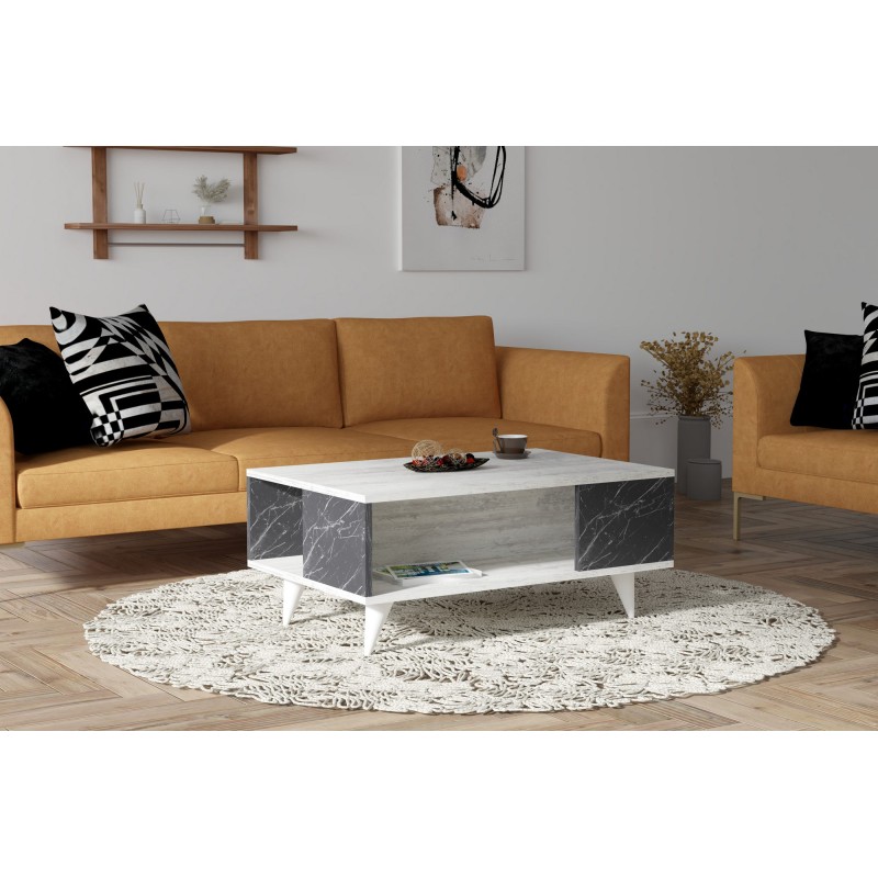 5239_0-800x800 Τραπέζι σαλονιού Seda άσπρο μελαμίνη 90x60x39 5εκ ed5239 - Image 1