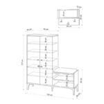 Έπιπλο εισόδου Jess δρυς μελαμίνη με κρεμάστρα και μαξιλάρι 120x35x137εκ ed523 - Image 2