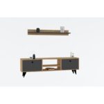 Έπιπλο τηλεόρασης Rupa Sapphire ανθρακί μελαμίνη 160x29 5x48cm ed5246 - Image 4