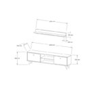 Έπιπλο τηλεόρασης Rupa Sapphire ανθρακί μελαμίνη 160x29 5x48cm ed5246 - Image 2