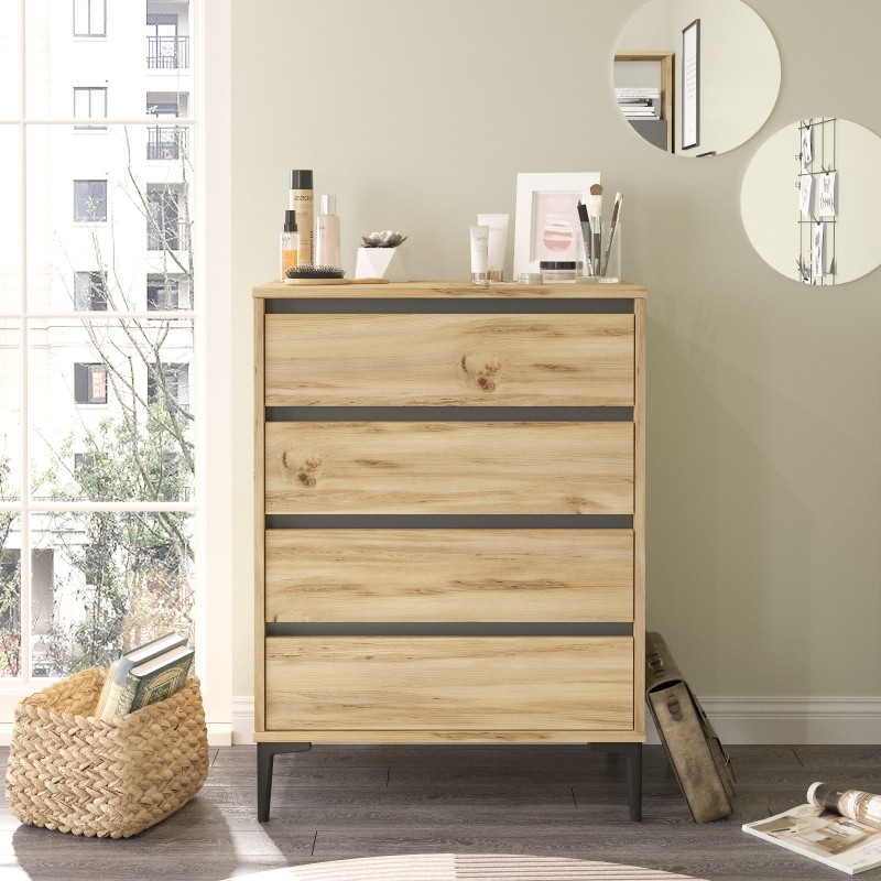 5249_0-800x800 Συρταριέρα Air δρυς μελαμίνη 72x45x98 3εκ ed5249 - Image 1