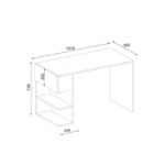 Γραφείο Piemonte χρώματος λευκό καρυδί 121 8x60x73 8cm ed5250 - Image 2