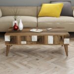 Τραπέζι σαλονιού Madrid καρυδί άσπρο μελαμίνη 105x60x37 6εκ ed5251 - Image 4