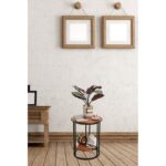 Βοηθητικό τραπέζι Sic 45x55cm μέταλλο ξύλο ed5254