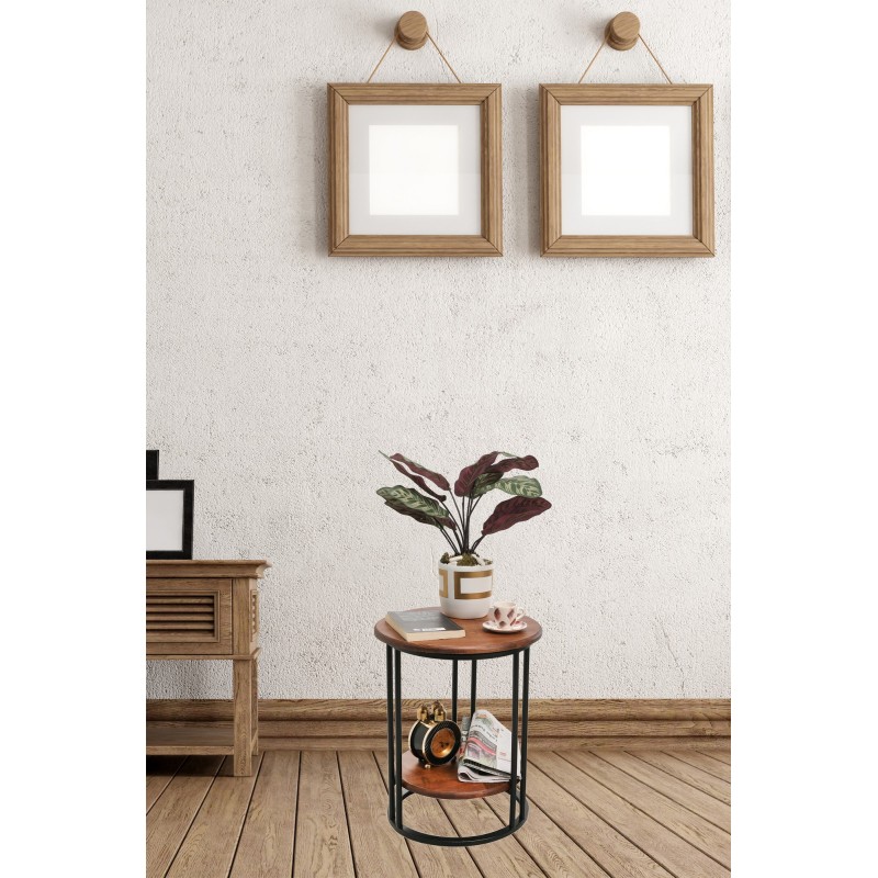 5254_0-800x800 Βοηθητικό τραπέζι Sic 45x55cm μέταλλο ξύλο ed5254 - Image 1