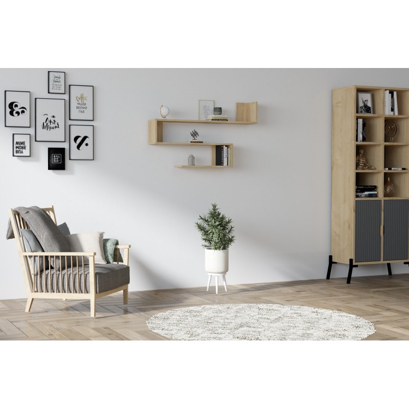 5263_0-800x800 Ραφιέρα Penne Sapphire δρυς μελαμίνη 120x20x71εκ ed5263 - Image 1