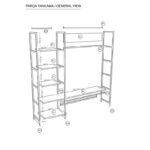 Έπιπλο εισόδου Portmanto Blossom καρυδί μελαμίνη μεταλλικά πόδια 145x35x175εκ ed526 - Image 2