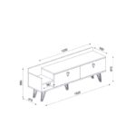 Έπιπλο τηλεόρασης Mia λευκό 150x35x55cm ed5279 - Image 2