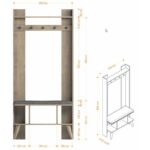 Έπιπλο εισόδου Lago καρυδί χρώμα 83 6x31 3x180cm ed5290 - Image 2