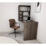 Γραφείο Latina καρυδί χρώμα μελαμίνη 59x90x154 2cm ed5293 - Image 5