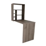 Γραφείο Latina καρυδί χρώμα μελαμίνη 59x90x154 2cm ed5293 - Image 4