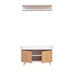 Έπιπλο εισόδου Stato δρυς άσπρο μελαμίνη κρεμάστρα 90x35x60εκ ed5298 - Image 3