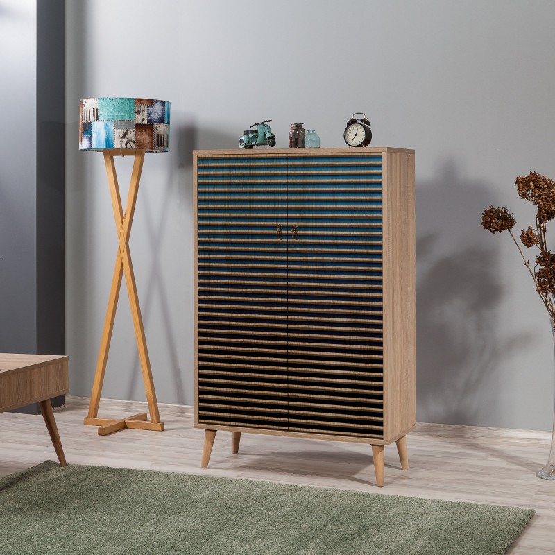 5304_0-800x800 PIANETA ΠΑΠΟΥΤΣΟΘΗΚΗ OAK ΜΕΛΑΜΙΝΗ 80x36xH127cm ed5304 - Image 1