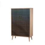 PIANETA ΠΑΠΟΥΤΣΟΘΗΚΗ OAK ΜΕΛΑΜΙΝΗ 80x36xH127cm ed5304 - Image 5