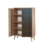 PIANETA ΠΑΠΟΥΤΣΟΘΗΚΗ OAK ΜΕΛΑΜΙΝΗ 80x36xH127cm ed5304 - Image 4