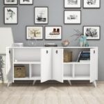 Μπουφέ Elite λευκό χρώμα 180x45x80cm ed530 - Image 4