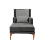 Ανάκλινδρο Sofia ανθρακί ύφασμα ξύλινα πόδια 79x100x167cm ed5319 - Image 4