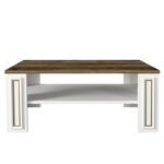 Τραπέζι σαλονιού Sansa άσπρο καρυδί μελαμίνη 90x60x38εκ ed5326 - Image 4