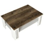 Τραπέζι σαλονιού Sansa άσπρο καρυδί μελαμίνη 90x60x38εκ ed5326 - Image 3